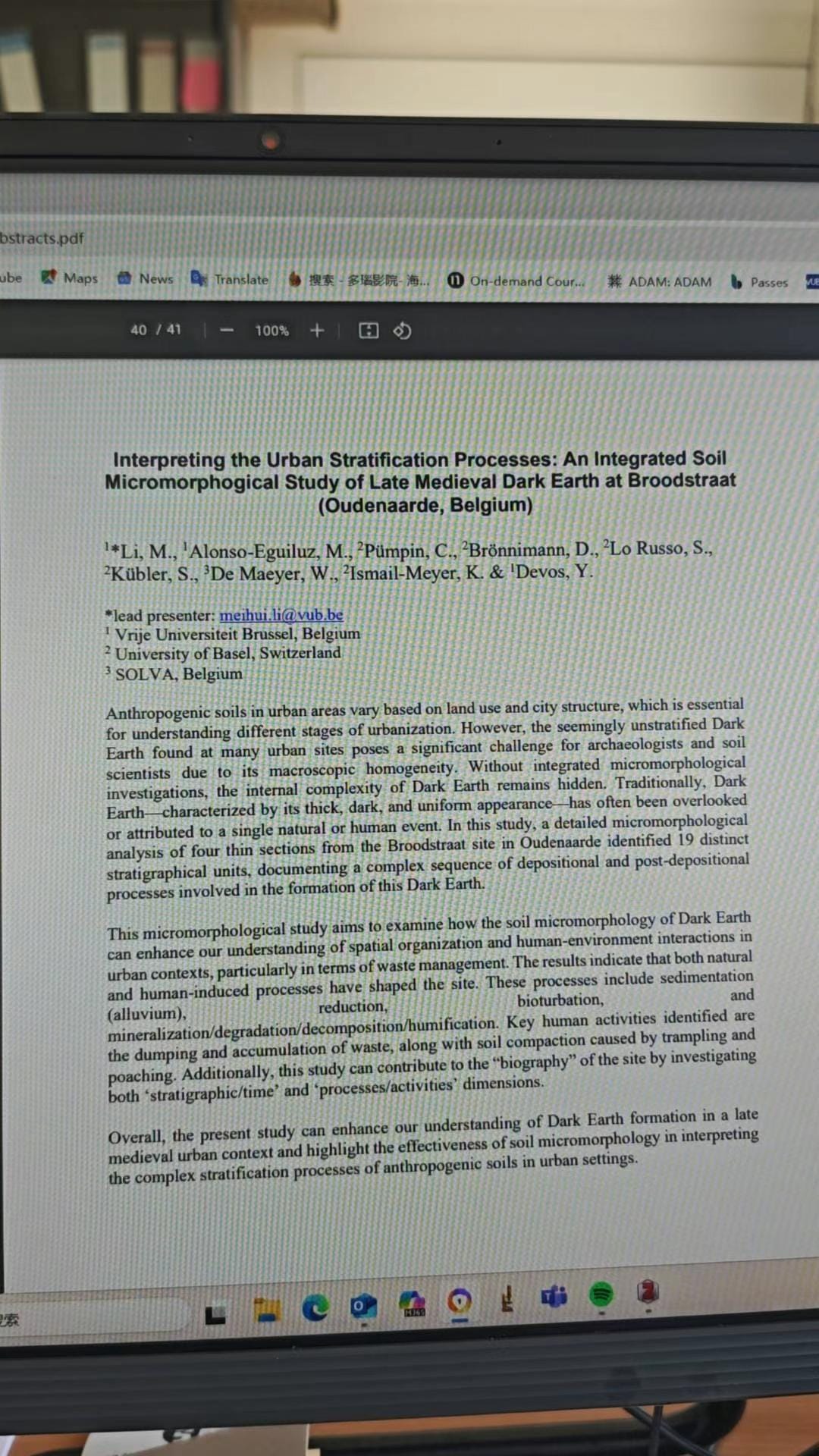 Abstract: Interpreting the Urban Stratification Processes (Oudenaarde, Belgium)