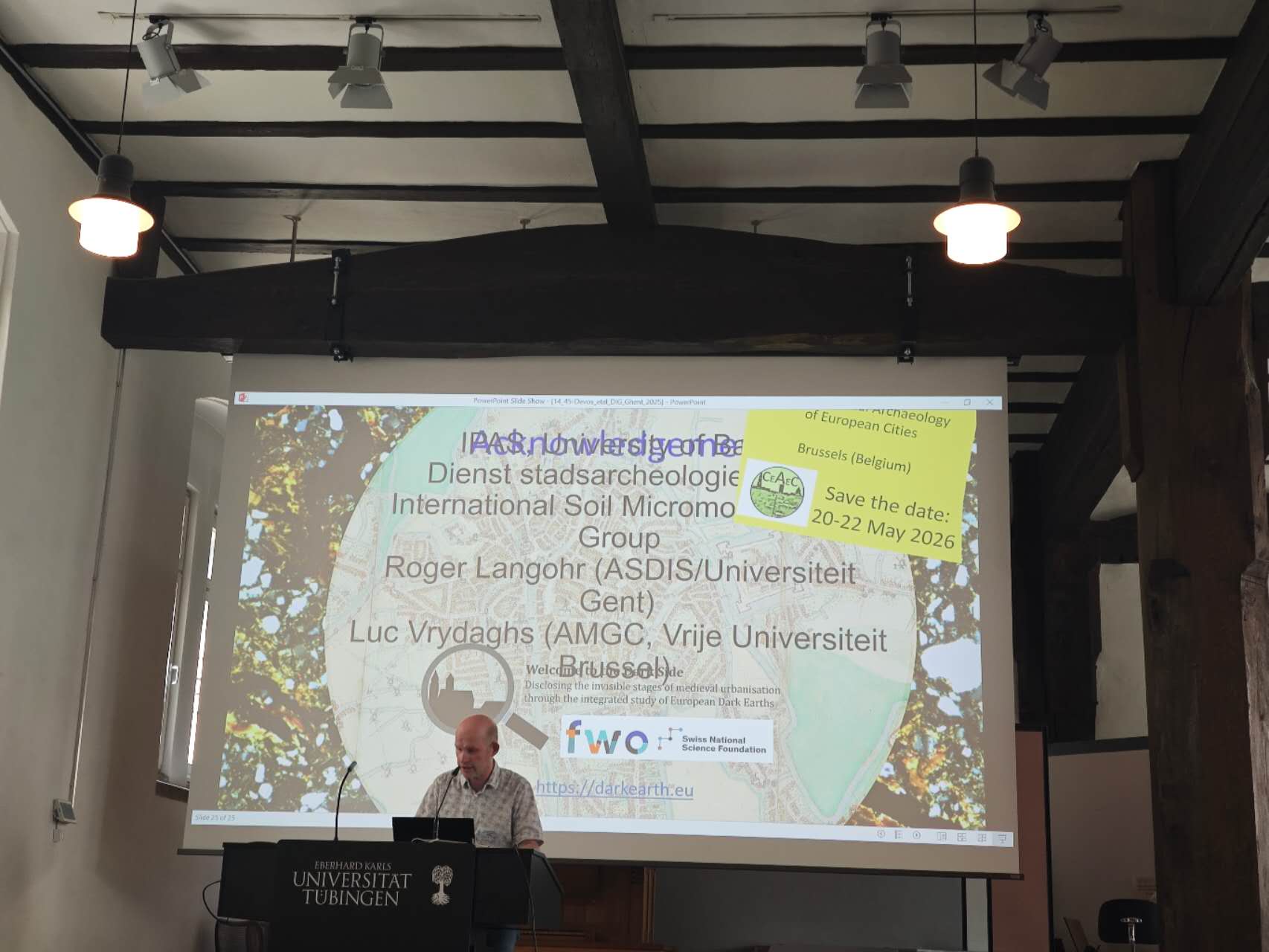 Plenary slide with acknowledgements and DarkEarth EU link