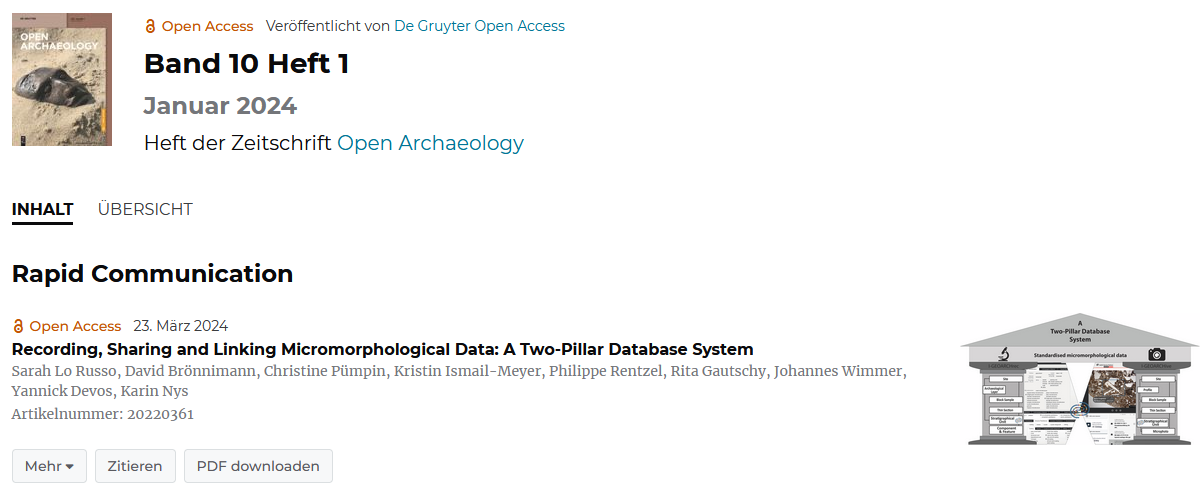 Recording, Sharing and Linking Micromorphological Data: A Two-Pillar Database System