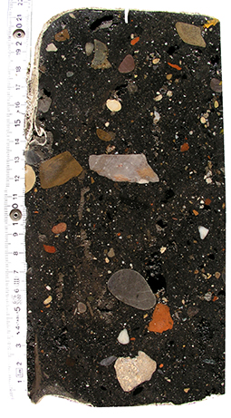 Polished section of a Dark Earth deposit from Basel Martinsgasse.